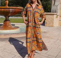 IslaPayal Rhea Midi Dress in fall garden - women's dress