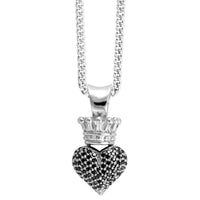 King Baby Studio - Women's 3d Crowned Heart Pendant Necklace With Cubic Zirconia