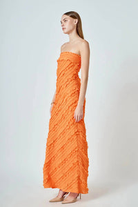 Endless Rose - Juliette Strapless Ruffled Maxi Dress