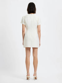 French Connection - Structured Taffeta V Neck Short Sleeve Mini Dress