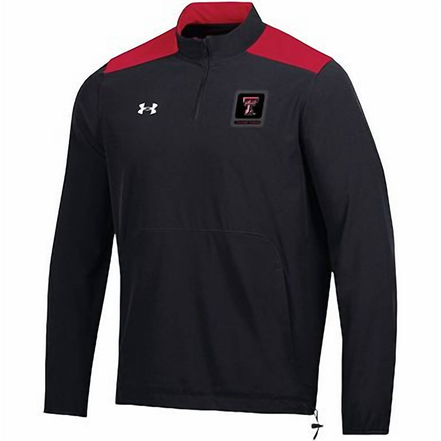 UNDER ARMOUR Men's Texas Tech Red Raiders Motivate Half-zip Top in black red - men's sweater