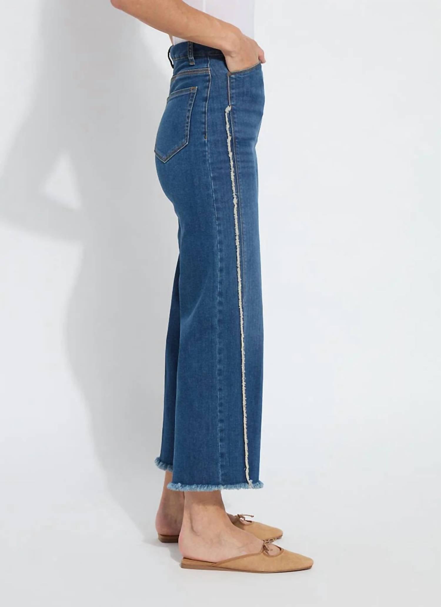 Lysse - Noah High Waist Crop Wide Fringe Denim Jeans