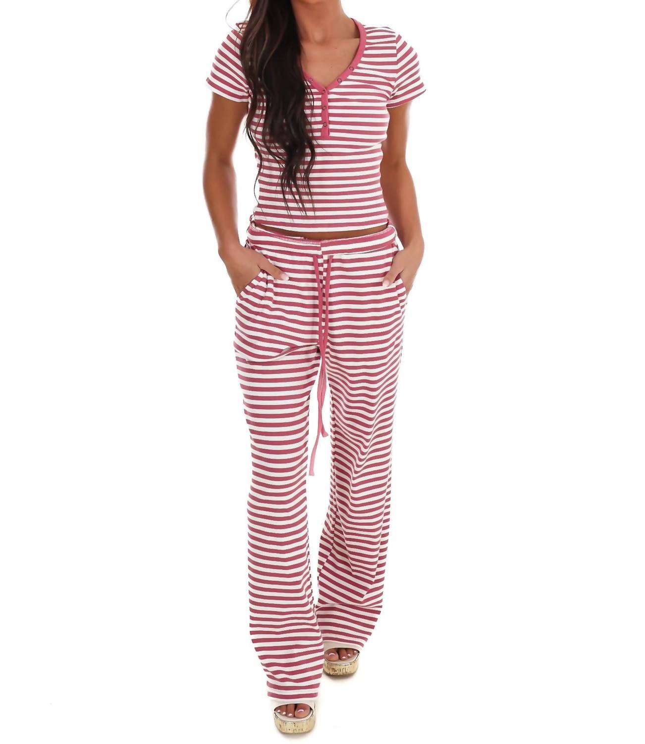 Bailey Rose - Sweet Intentions Stripe Snap Button Tee