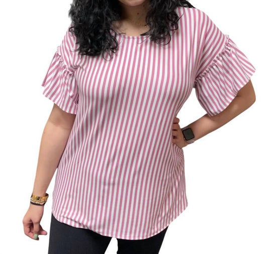 Sew In Love - Stripe Ruffle Top