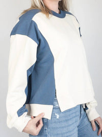 Aemi + Co - Colorblock Terry Pullover Sweatshirt