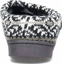 Clarks - Women's Fairisle Slip On Scuff Sweater Fur Collar Winter Slippers