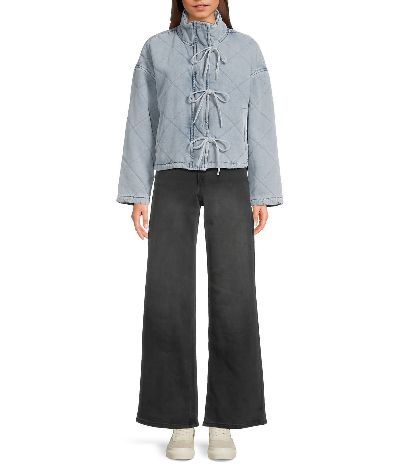 Blu Pepper - Quilted Jacket With Ties