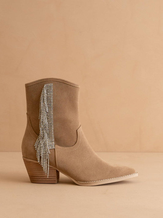 Oasis Society - Women's Rhinestone Fringe Cowboy Western Boot