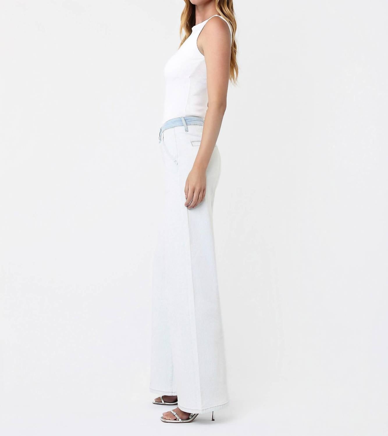 Vervet By Flying Monkey - Contrast Waistband Stripe Jean