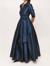 hutch Jordana Maxi Dress in navy 2 - women's dress - detail view