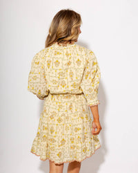Ivy Jane Trellis Flowers Mini Dress in warm ivory - women's dress - alternate view