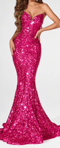 Portia&Scarlett - Strapless Sequin Long Prom Gown