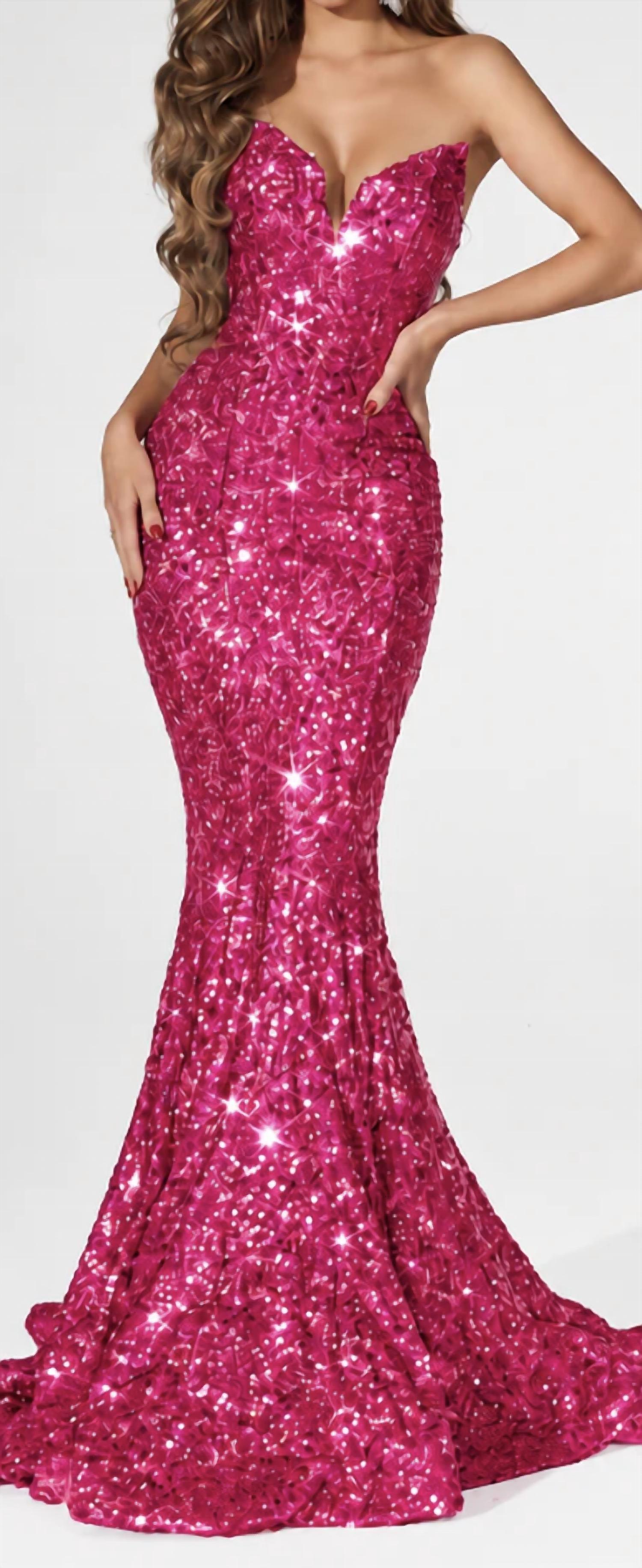 Portia&Scarlett - Strapless Sequin Long Prom Gown
