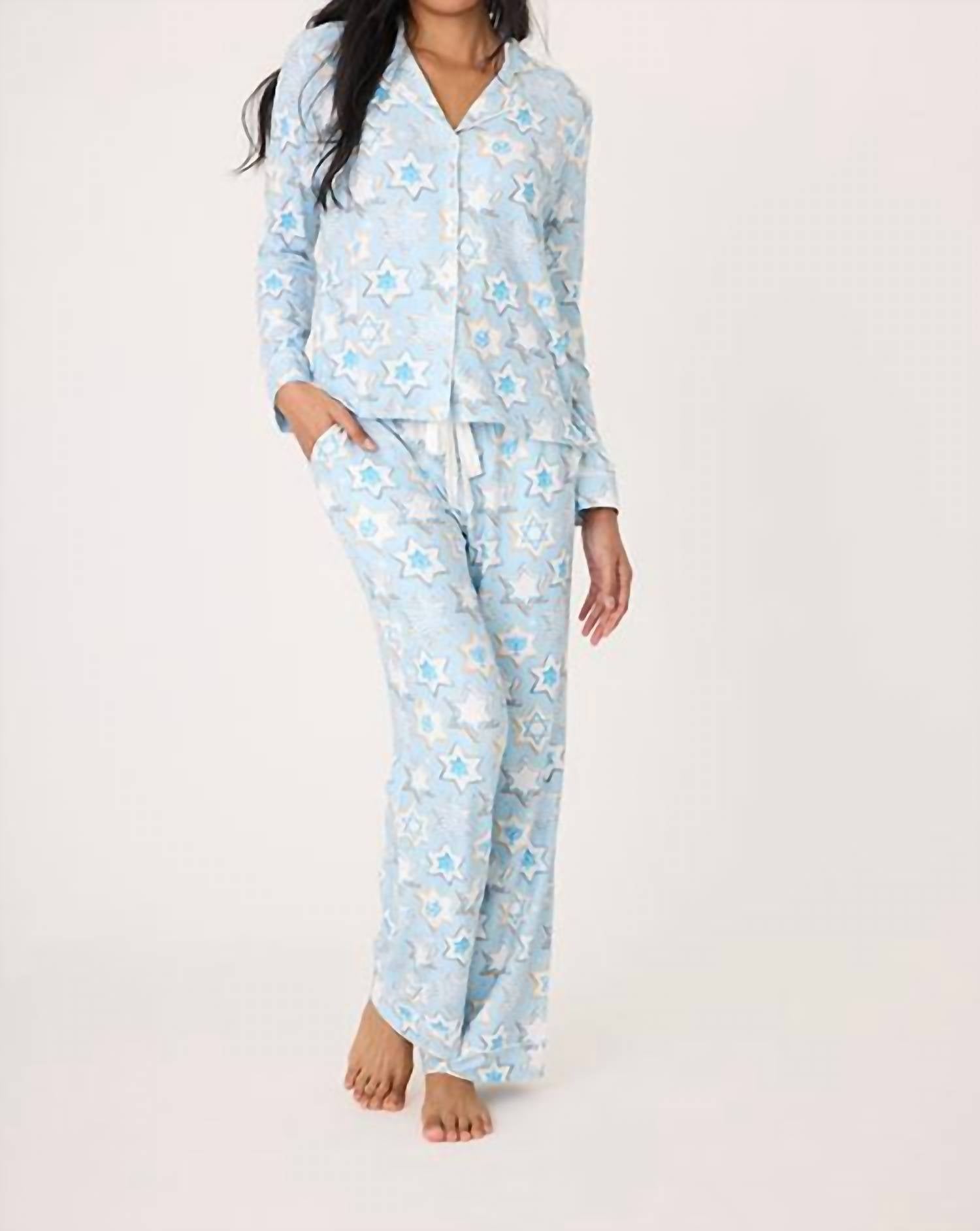 PJ Salvage You Had Me At Shalom Pajama Set in light sky - women's sleepwear