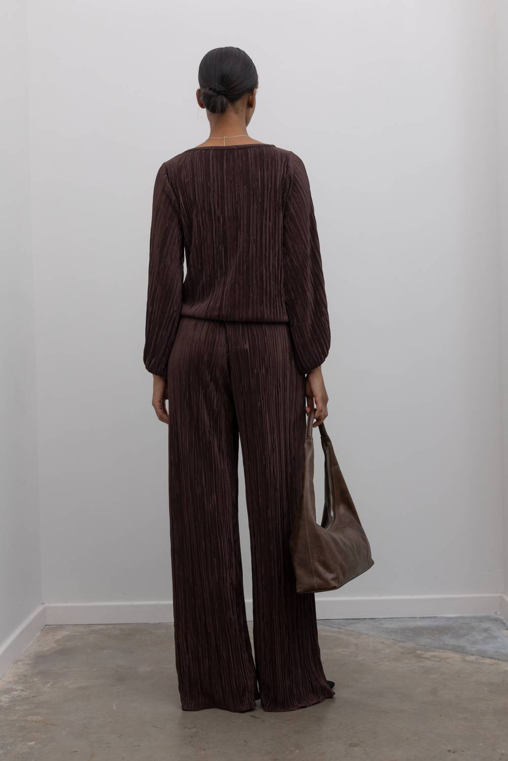 Collective - Plisse Lined Straight Leg Pants
