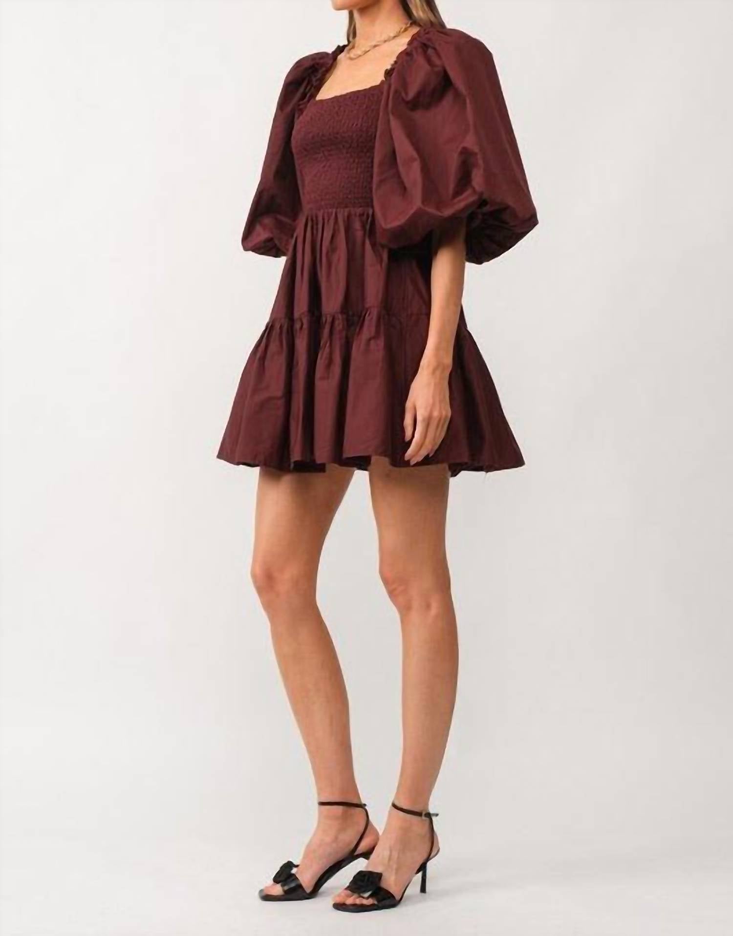 Sofie The Label - Smocked Puffed Sleeve Mini Dress