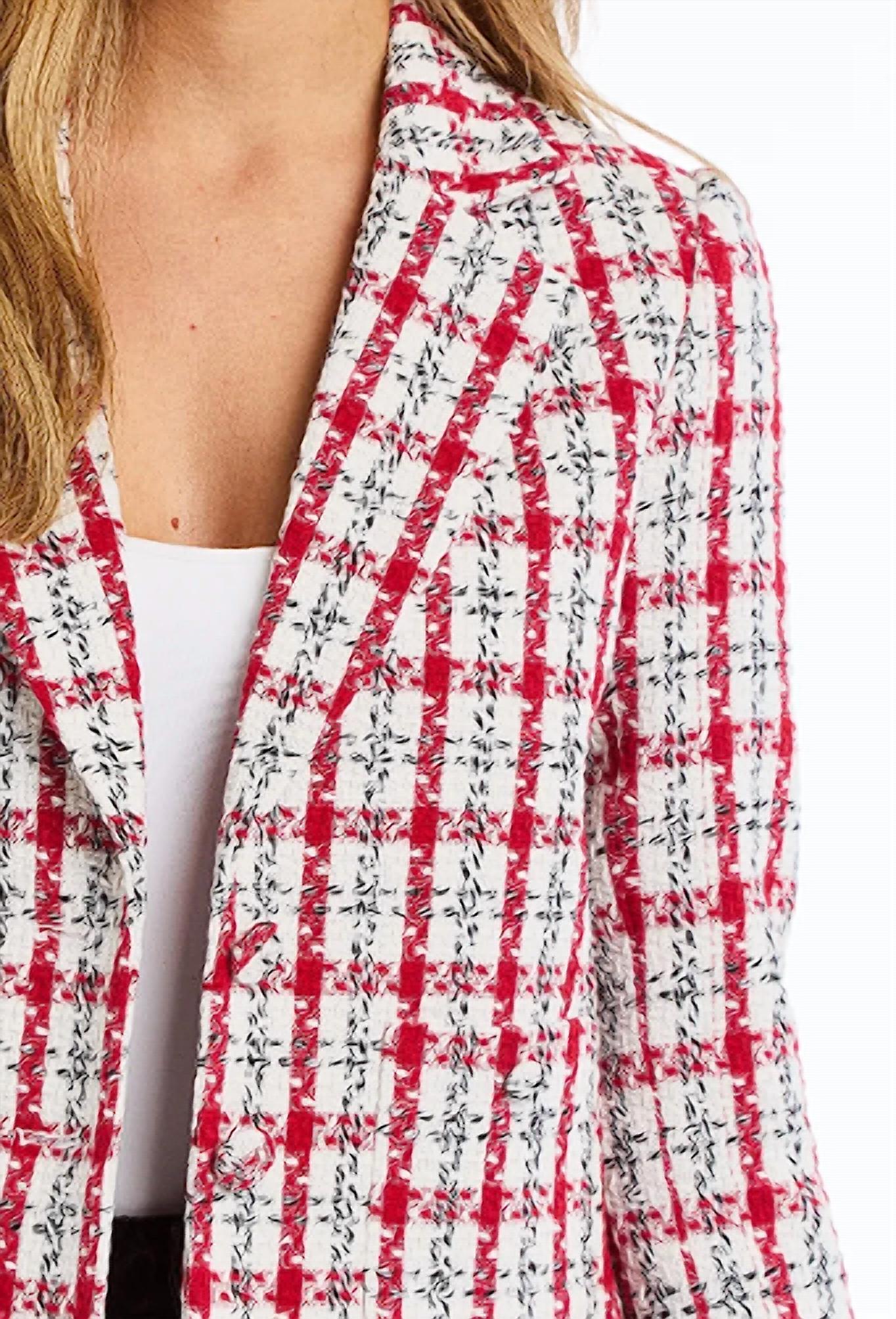 DREW Lina Blazer in plaid - women's jacket - detail view