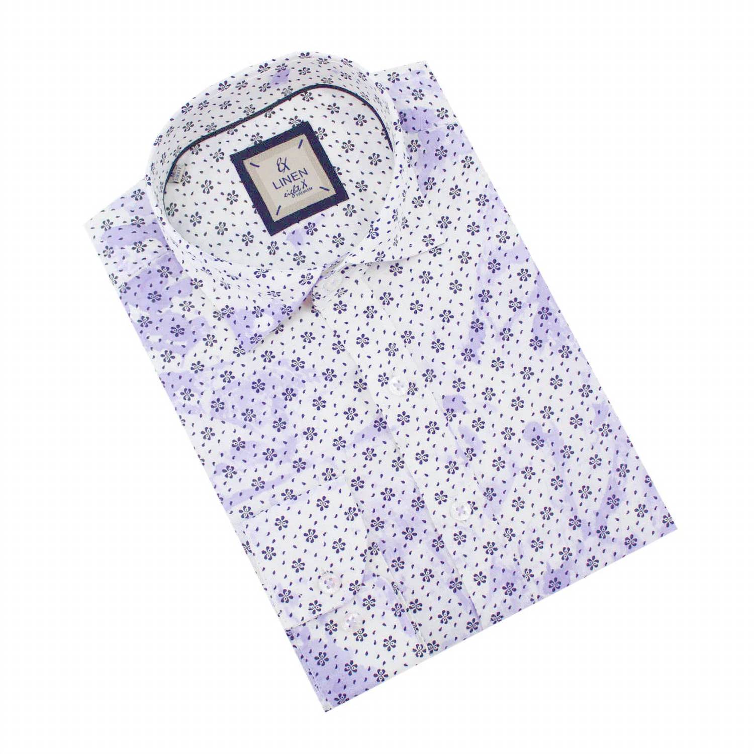 Eight X - Floral Print Linen Shirt