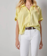Lilla P - Elbow Sleeve Button Down Shirt