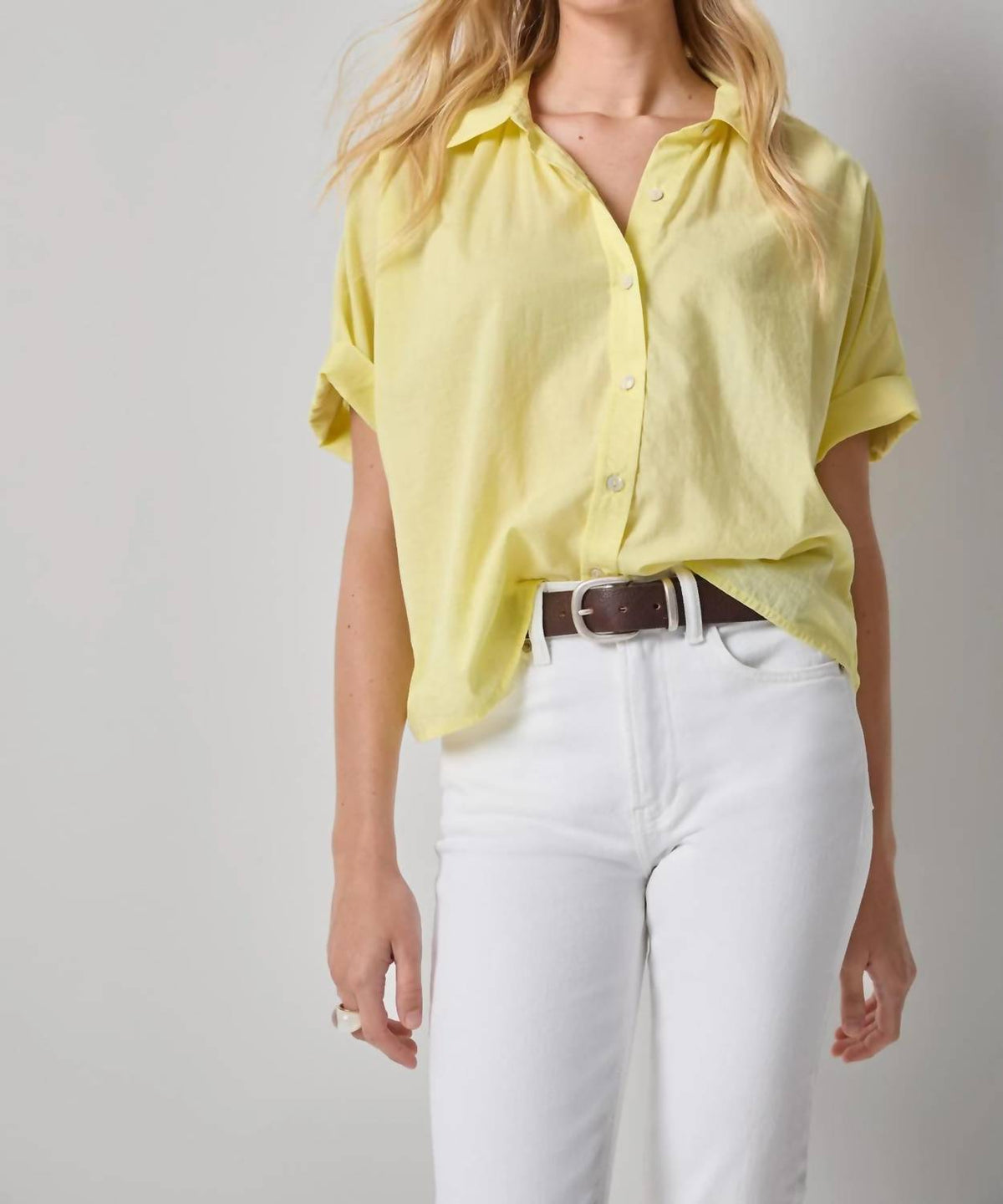 Lilla P - Elbow Sleeve Button Down Shirt