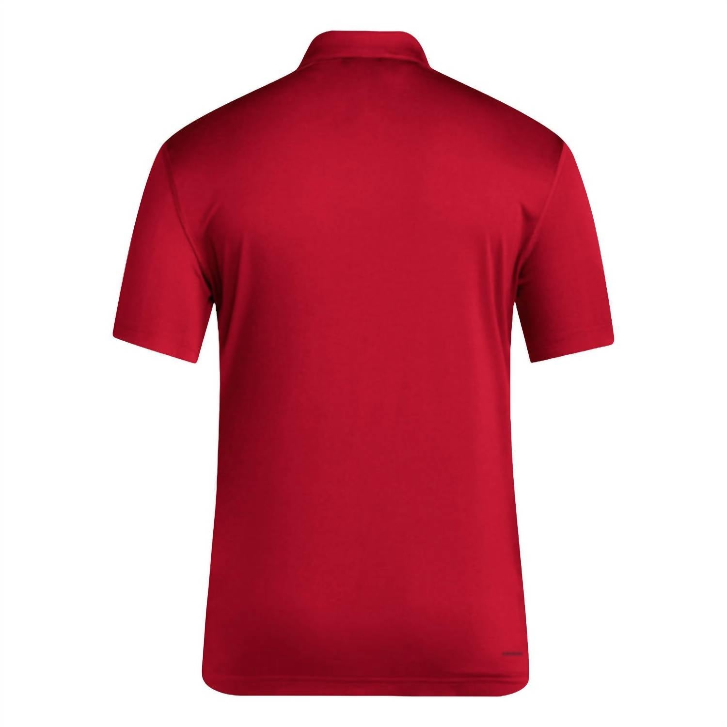 adidas Men's Texas Tech Coach Fashion Polo Shirt in red - men's shirt - detail view