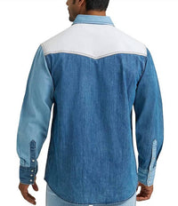 Wrangler - Vintage Inspired Patchwork Denim Shirt