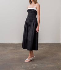 Moon River - Spaghetti Strap Smocked Midi Dress