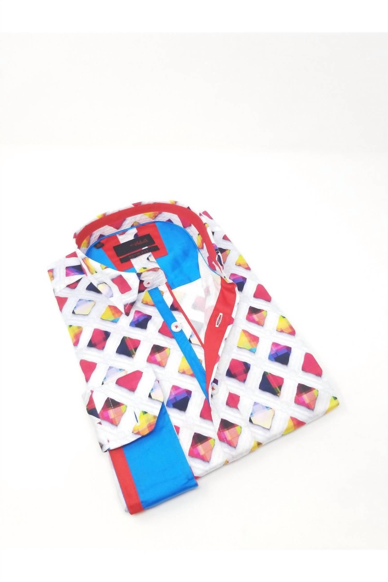 Eight X - Color Grid Button Down Shirt With Trim