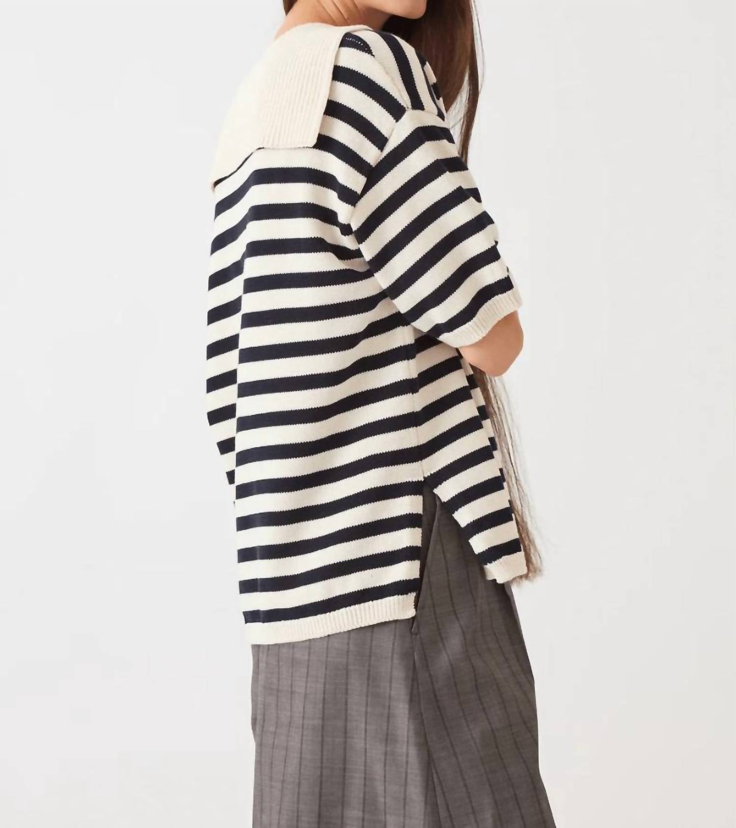 Demylee New York - Jane Stripe Short-sleeve Sweater