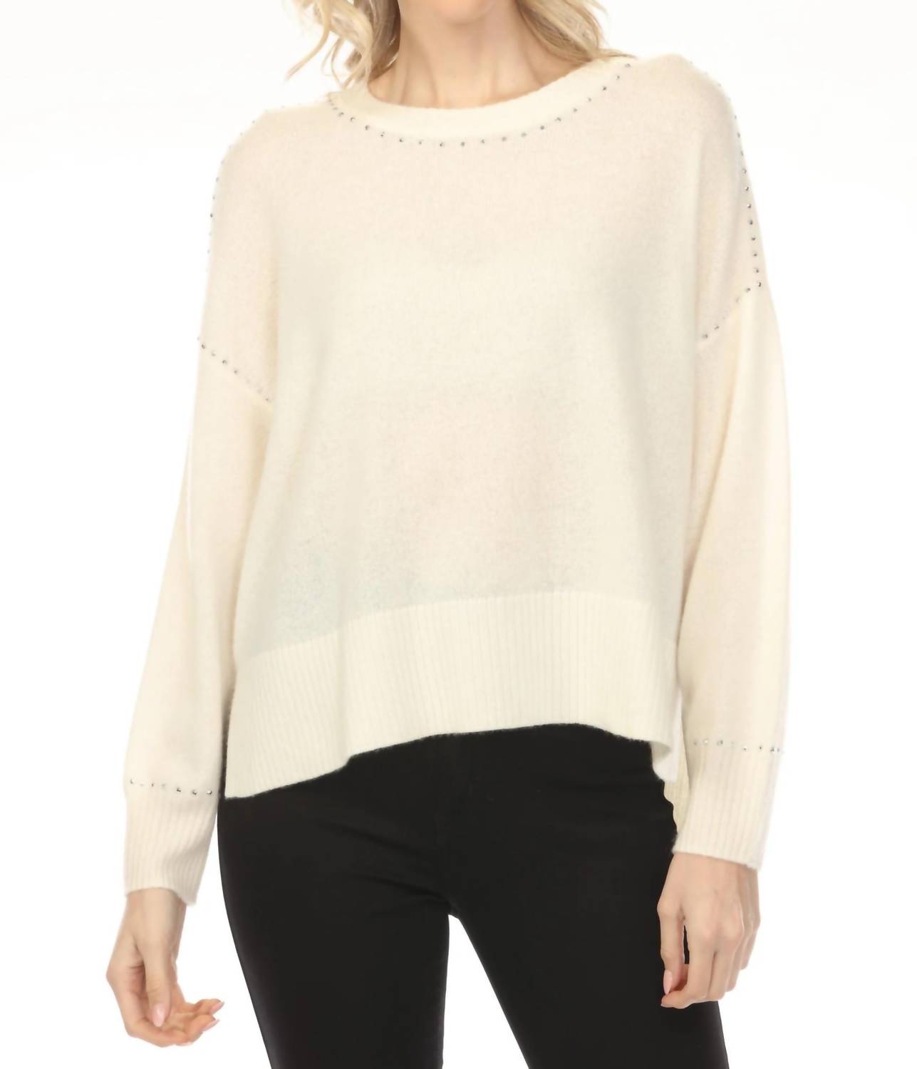 Joseph Ribkoff - Studded Cashmere Knit Sweater Top