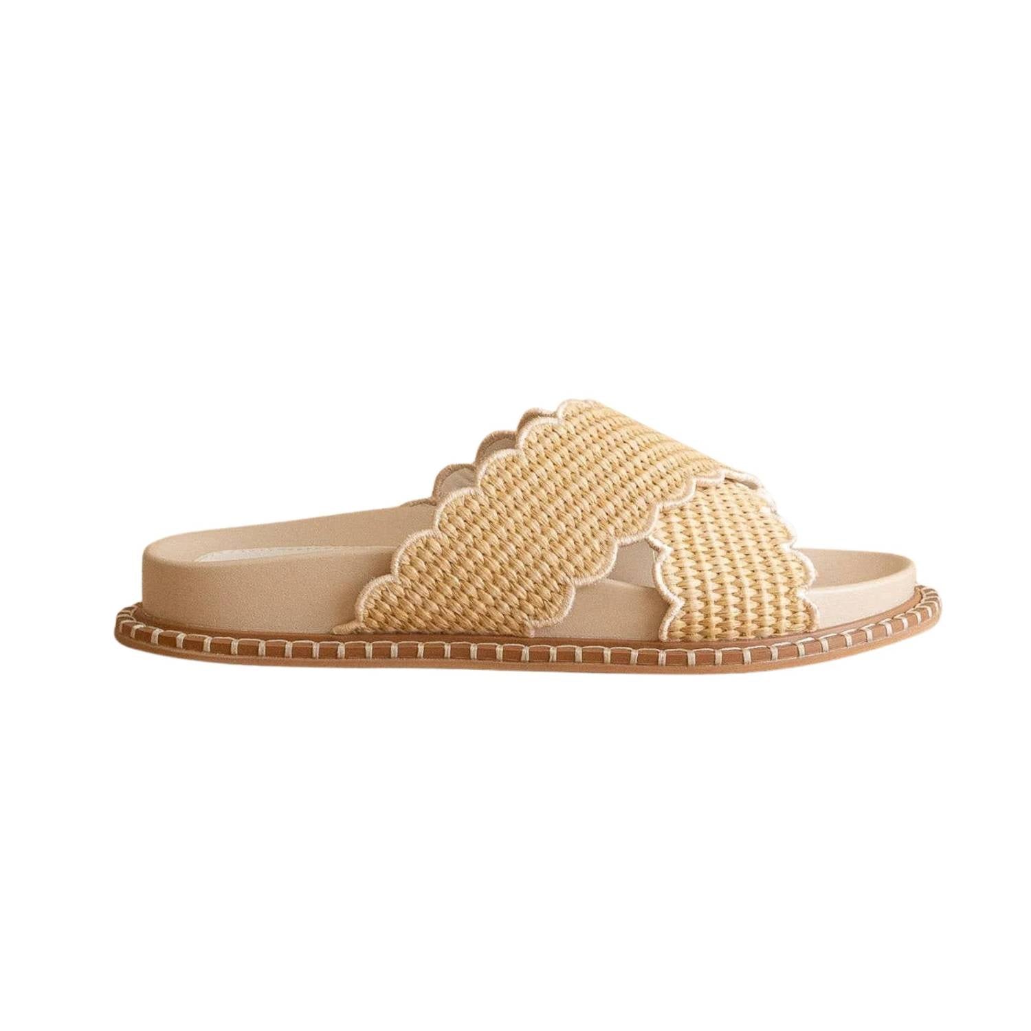 Oasis Society - Women's Fabby Double Strap Raffia Slide
