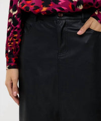 Esqualo - Long Vegan Leather Skirt With Slit