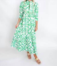 House Of Mbr - Emerald Trellis Pippa Dress Long