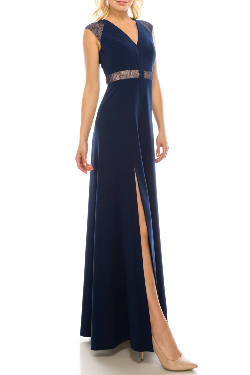 Aidan Mattox - Sleeveless Lace Detail Evening Dress