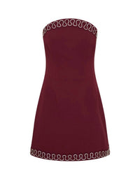 REBECCA VALLANCE Cava Mini Dress in wine - women's dress - alternate view