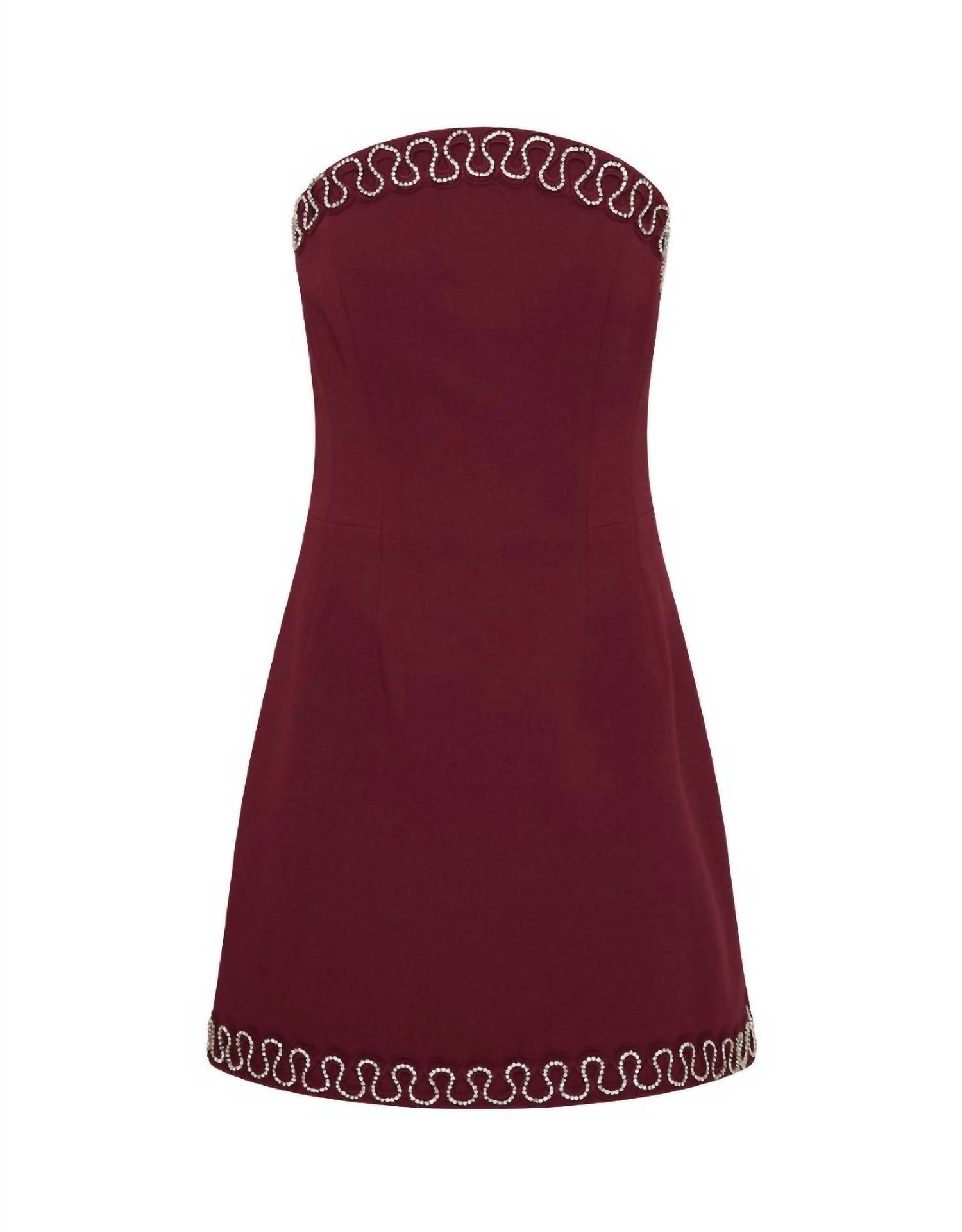 REBECCA VALLANCE Cava Mini Dress in wine - women's dress - alternate view