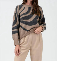 The Workshop Studio - Zebra Print Long Sleeve Knit Sweater