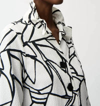 Joseph Ribkoff - Abstract 3/4 Sleeves Trapeze Jacket