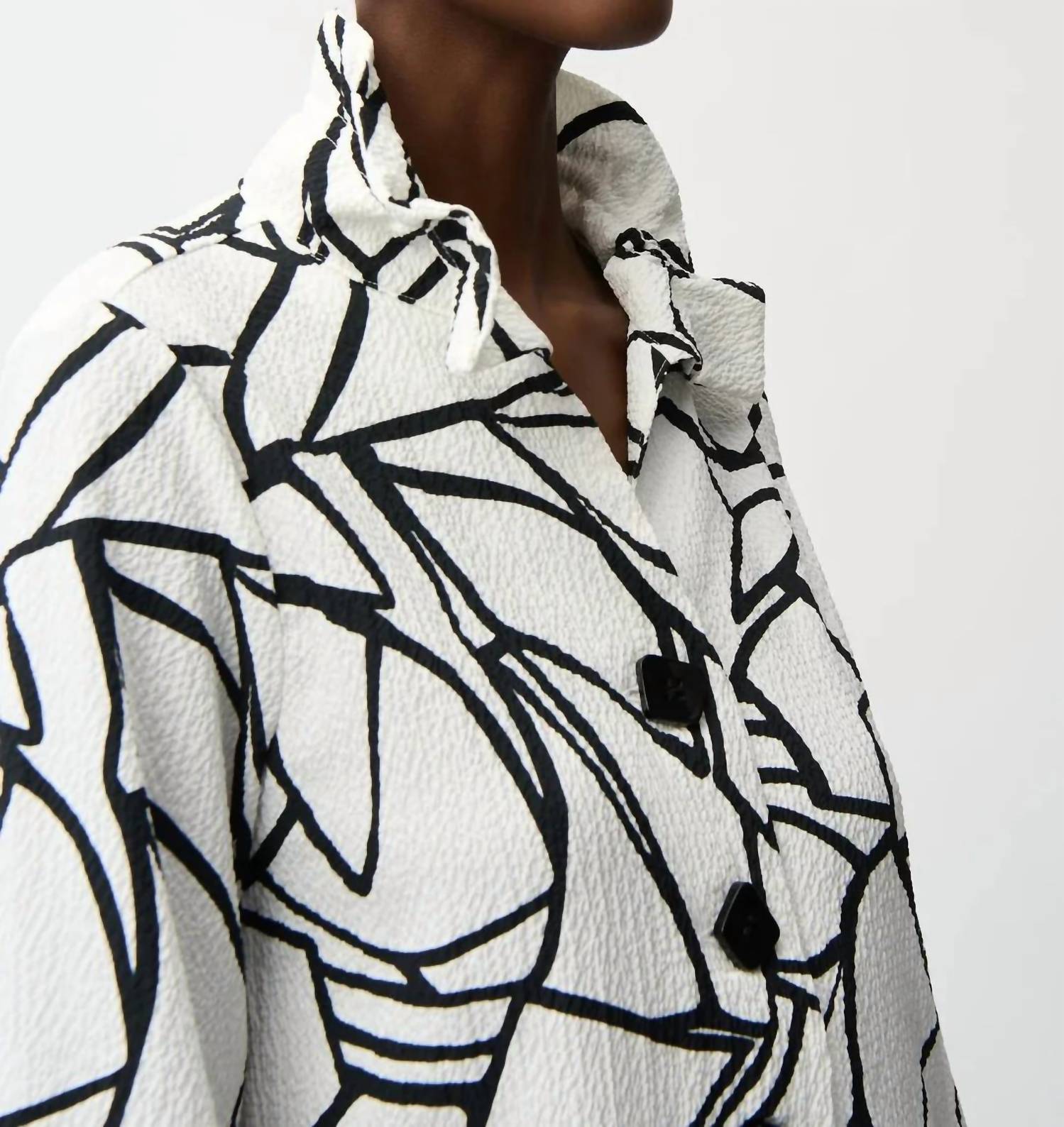 Joseph Ribkoff - Abstract 3/4 Sleeves Trapeze Jacket