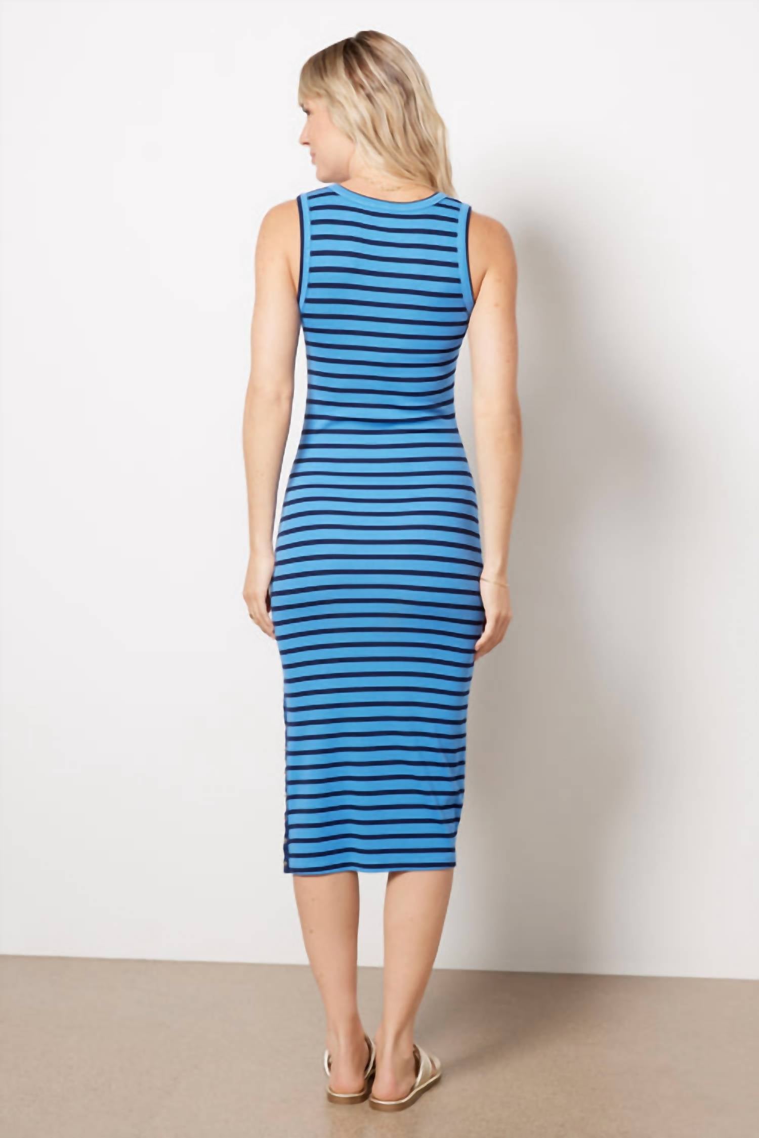 Sundry - Stripe Bodycon With Snap Midi Dress