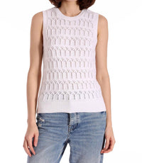 Minnie Rose - Pointelle Cotton Cashmere Sleeveless Top