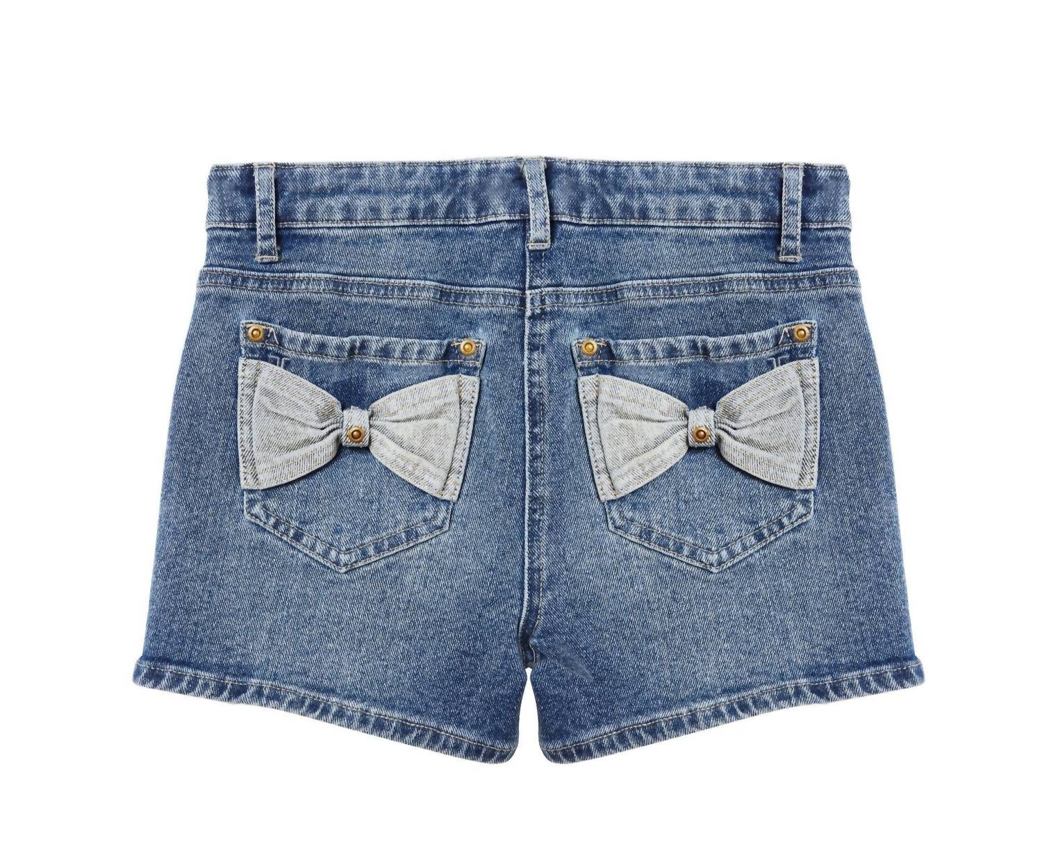 Tractr - Girl's Bow-back Denim Shorts