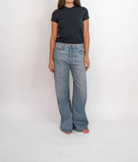 THE GREAT. Slouch Wide Leg Jean in tidal wash - women's jeans