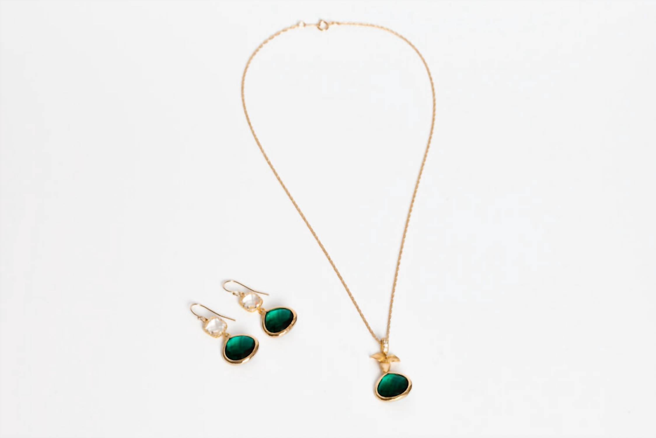 Avenue Chic - Women's Tiny Orchid Drop Pendant Necklace