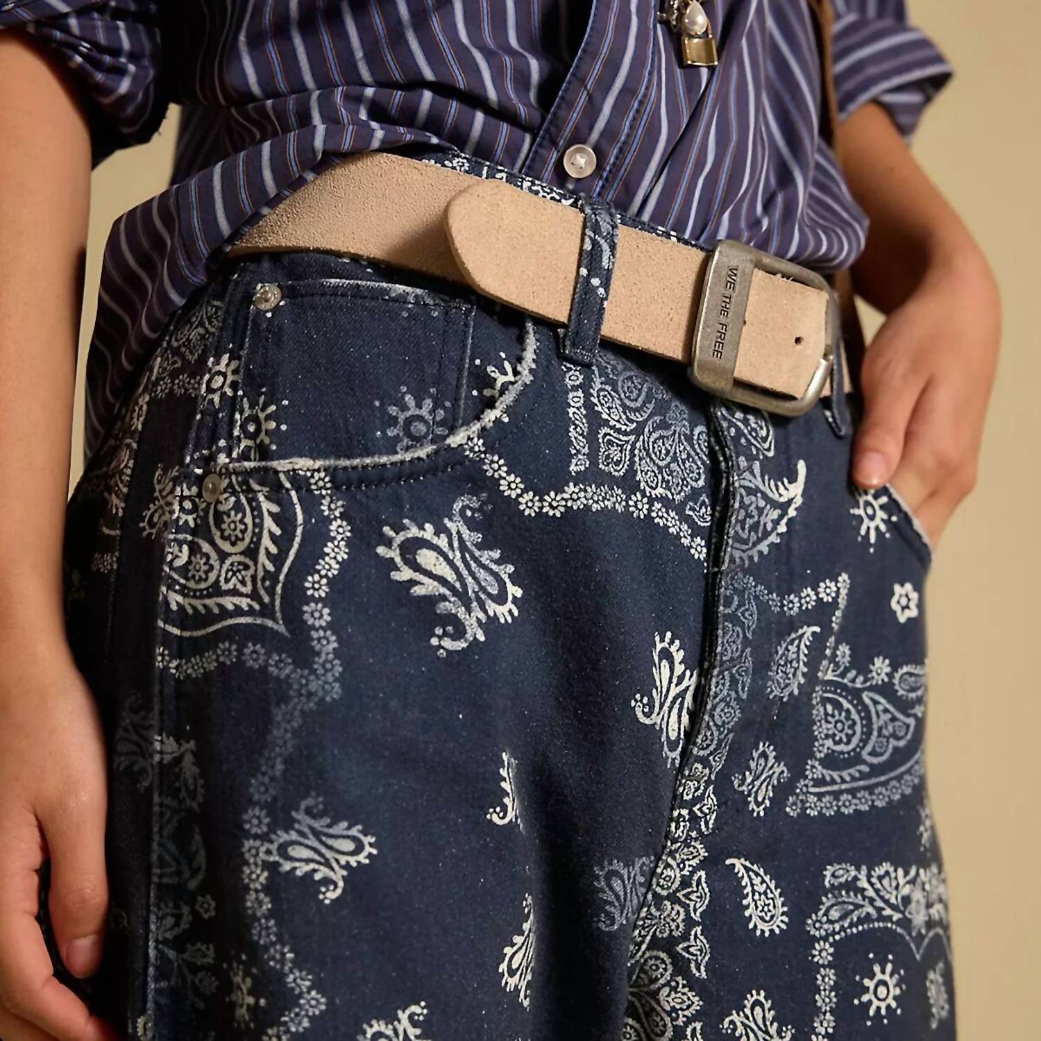 Free People - Good Luck Printed Barrel Pants