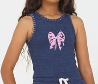 Vintage Havana - stitched bow tank top