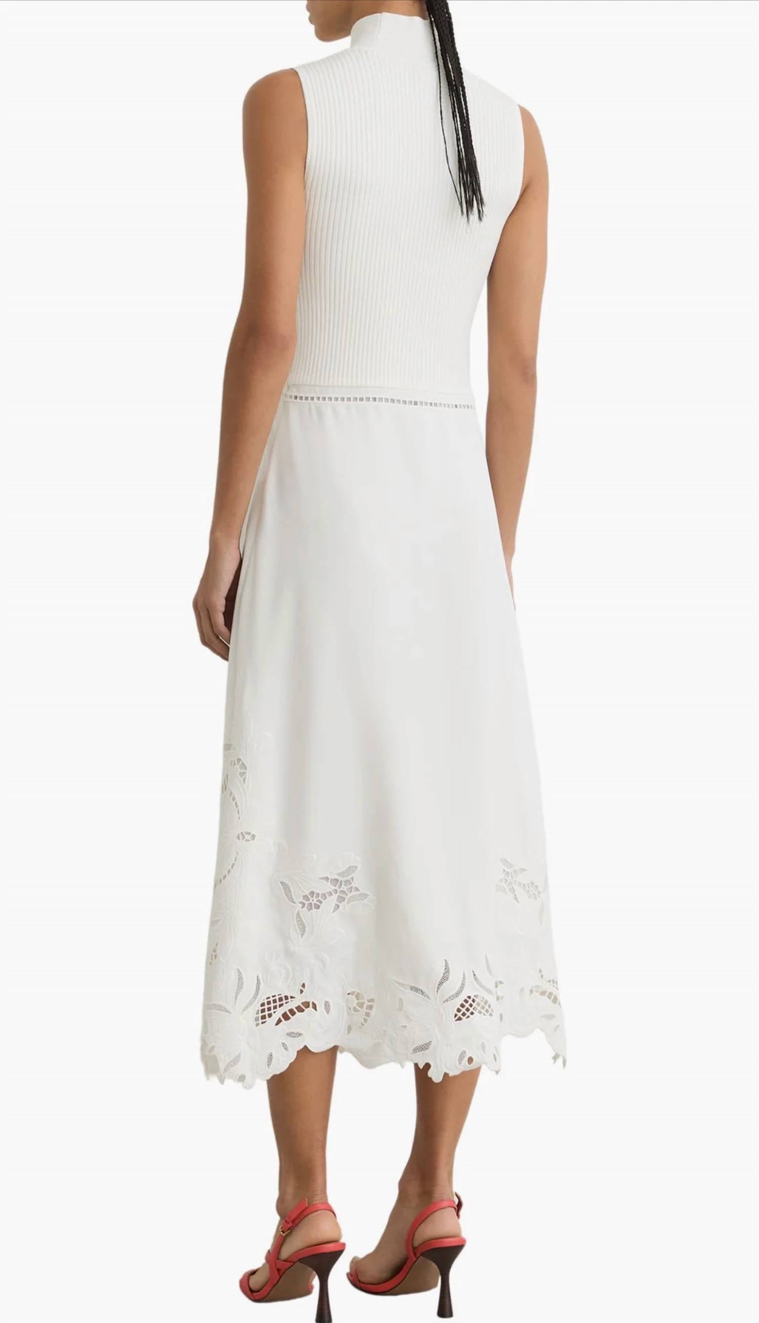 Reiss - Phoenix Knit Woven Midi Dress