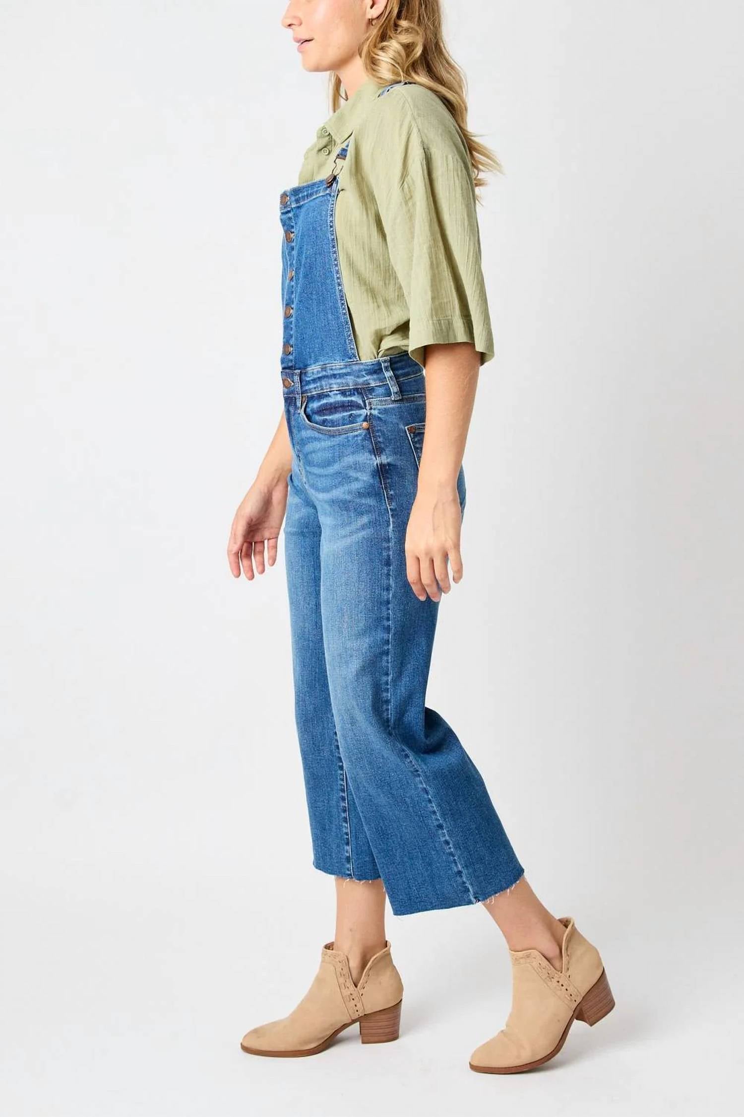 Judy Blue - High Waist Wide Leg Crop Overalls