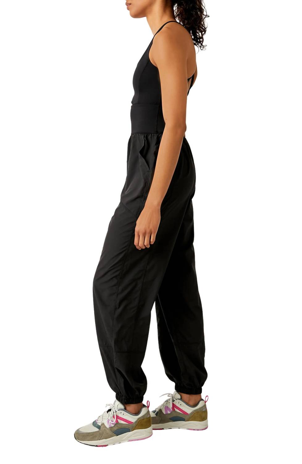Free People Righteous Crisscross Onesie in black - women's pants - alternate view
