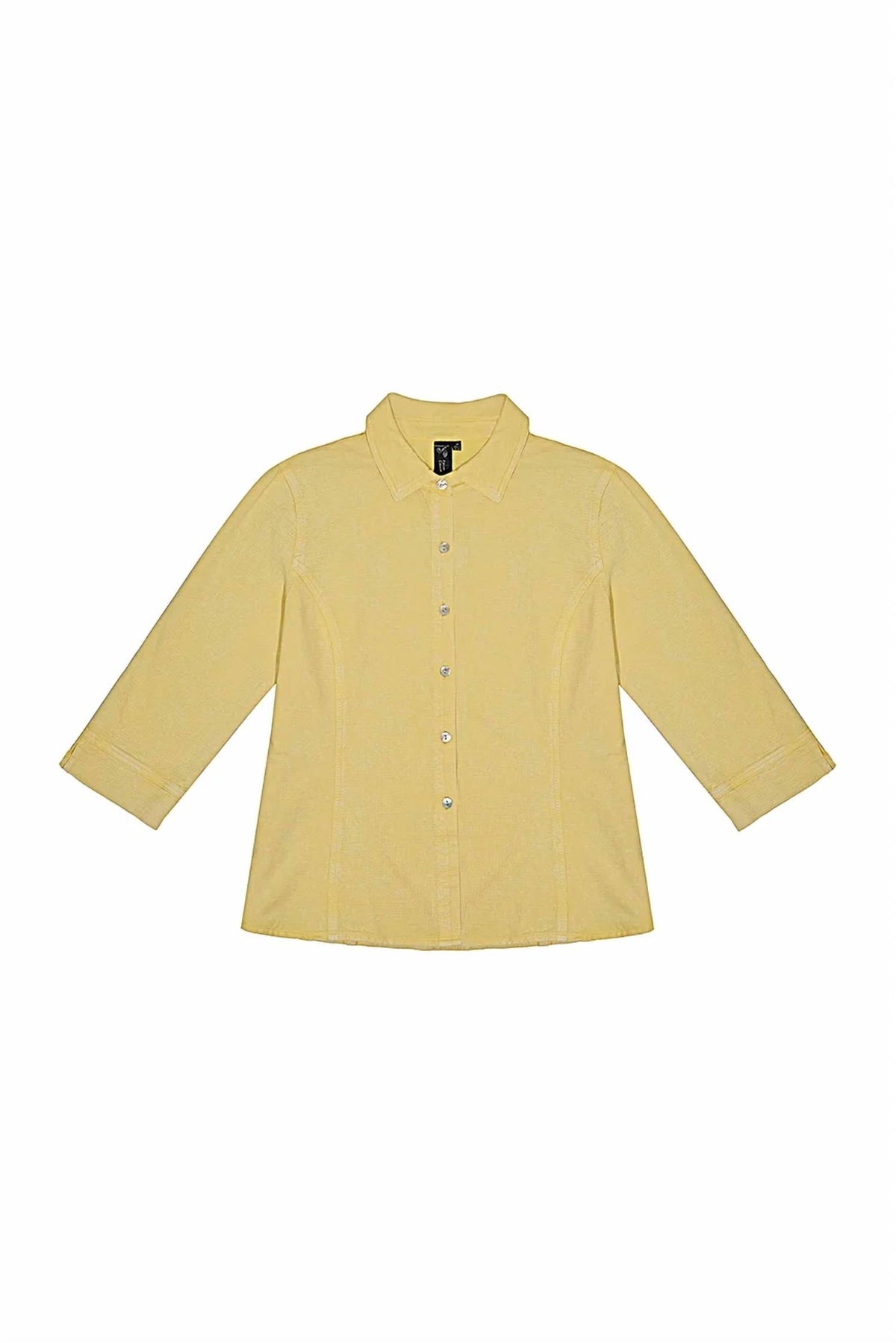 Focus Fashion - Stretch Pucker Jaquard 3/4 Sleeve Blouse
